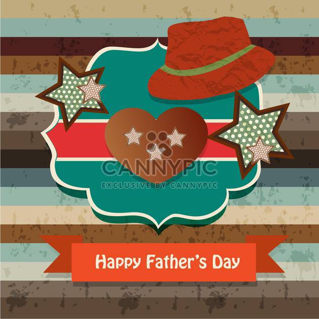 happy fathers day vintage card - vector gratuit #134651 