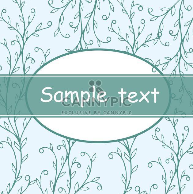 beautiful floral invitation card in blue and white colors - vector gratuit #135281 