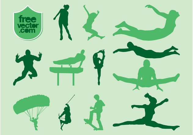 Sports Vector Silhouettes - Free vector #138971