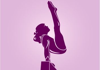 Gymnastics Girl Silhouette - vector gratuit #138981 