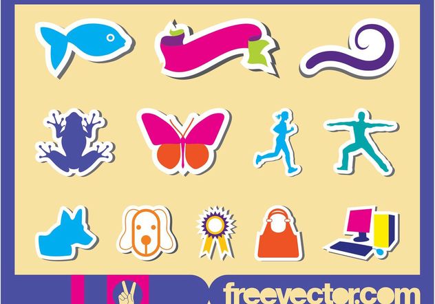 Stickers Set - Free vector #141391
