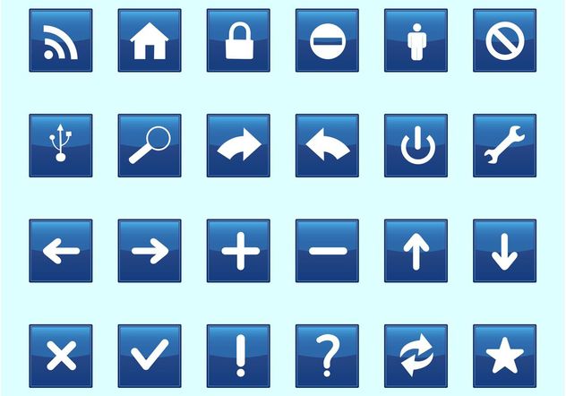 Square Technology Icons - Free vector #142221