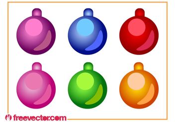 Christmas Ornaments Vector Set - Free vector #142931