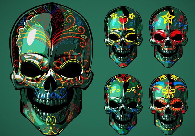 Dia De Los Muertos Sugar Skull Vectors Free Vector Download 145101 