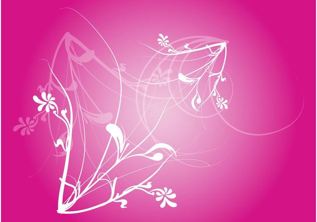 Pink Floral Vector - бесплатный vector #146111
