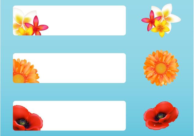 Banners With Flowers - vector gratuit #146151 