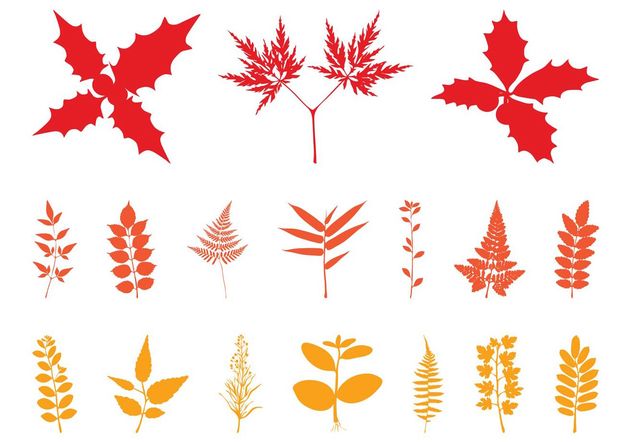 Autumn Leaves Silhouettes - Kostenloses vector #146461