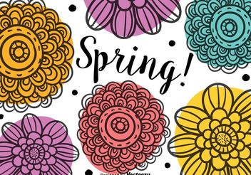 Spring Doodle Flowers - бесплатный vector #146631