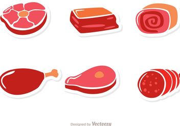 Meat Sticker Vectors - Free vector #147201