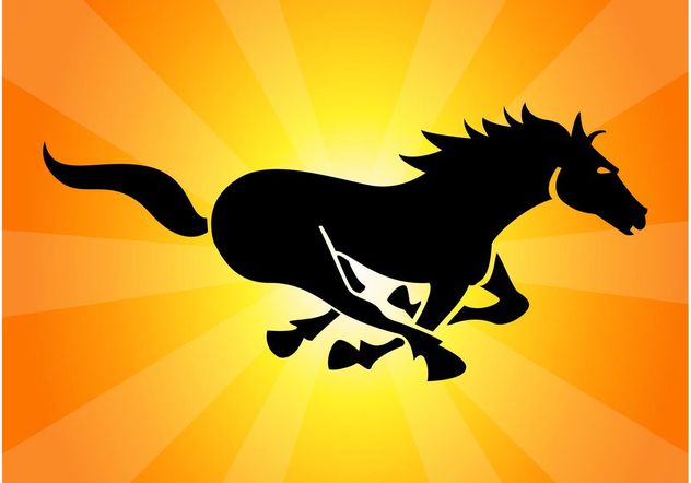 Black Running Horse - vector gratuit #148091 