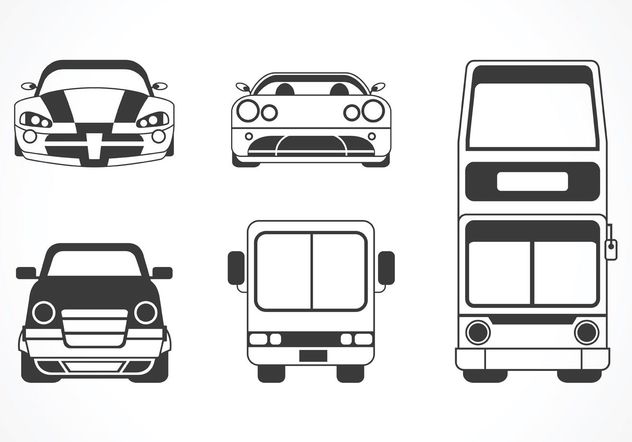 Free Vector Car And Bus Silhouette - Free vector #149171