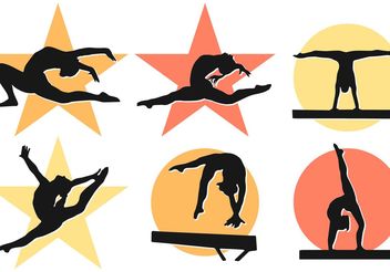 Women Girl Gymnastics Silhouettes Vectors - бесплатный vector #149231