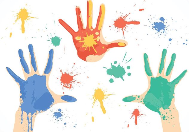 Free Dirty Paint Hands Vector - Free vector #151121