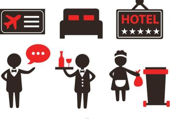 Hotel Service Icons Vectors - Free vector #151641