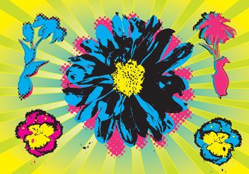 Warhol Flowers - бесплатный vector #153271