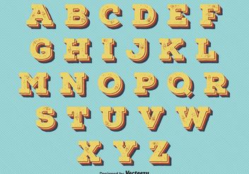Vintage Retro Style Alphabet - vector gratuit #155361 
