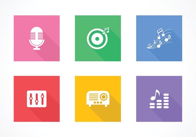 Free Flat Music Vector Icons - Kostenloses vector #155661