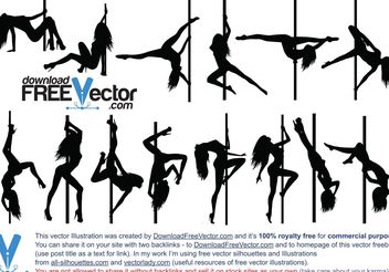 Vector Pole Dance Silhouette - vector gratuit #155731 