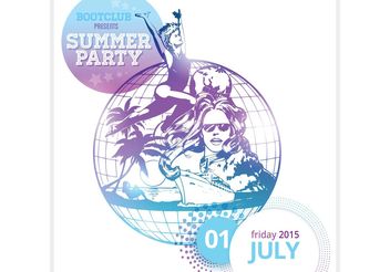 Free Summer Party Poster Vector - vector gratuit #156111 
