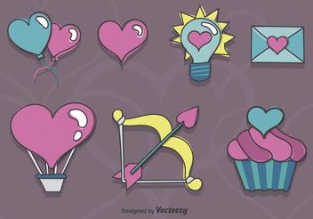 Sketchy Valentine Icons - vector gratuit #157281 