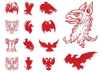 Heraldic Eagles Set - vector #157791 gratis