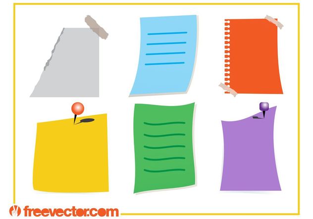 Colorful Notes Vectors - Free vector #159111