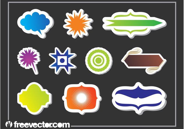 Sticker Graphics Shapes Set - vector #159131 gratis