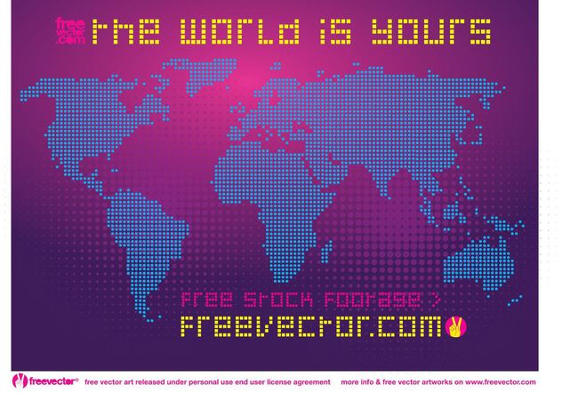 Free Dotted World Map - Free vector #159541