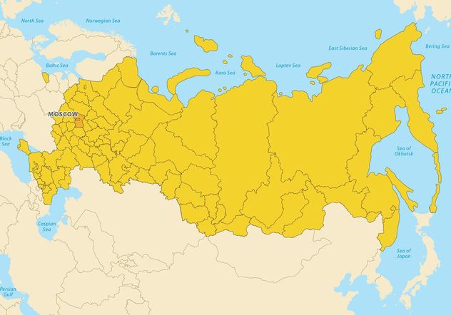 Russia Map Vector - vector #159651 gratis