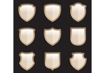 Gold Heraldic Shield Vectors - Kostenloses vector #160101