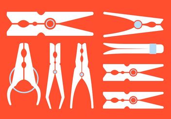 Vector Set of Various Clotehspins - Free vector #161111