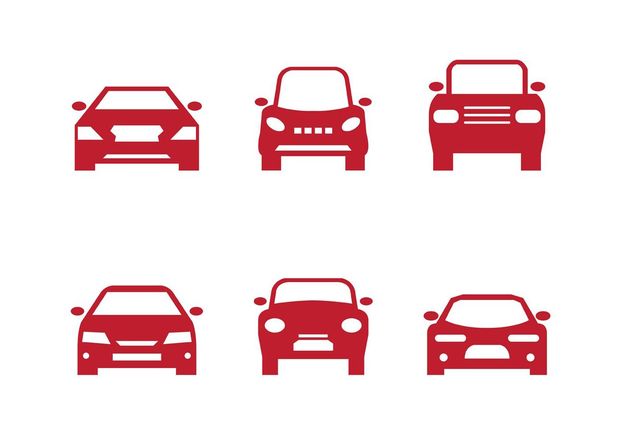 Red Car Front Silhouettes - Free vector #161441