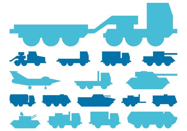 Military Vehicles Silhouettes Graphics - vector gratuit #162311 