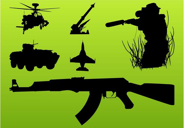 Military Silhouettes Set - Free vector #162361