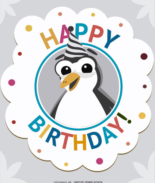 Birthday Cartoon Penguin Card Kostenloser Vektor Download Cannypic