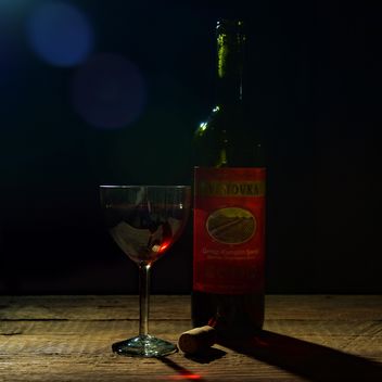 Bottle and glass of wine - Free image #182831