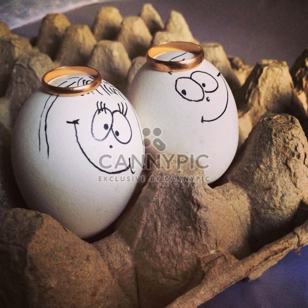 Two eggs with smile faces - бесплатный image #184351