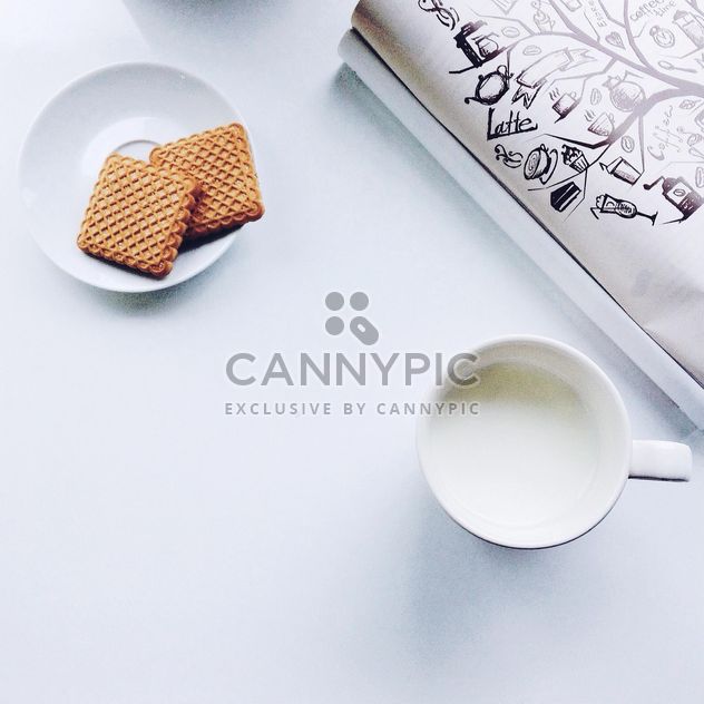 Cup of milk and cookies - Free image #198411