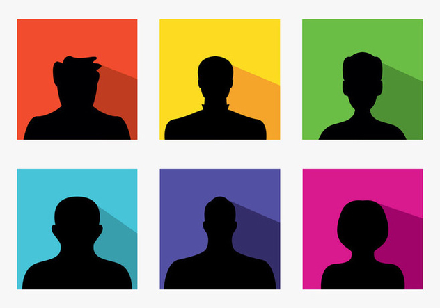 Set of colorful default avatars - vector gratuit #201331 