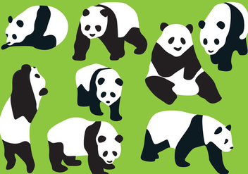 Panda Bear Silhouette Vectors - vector gratuit #201351 