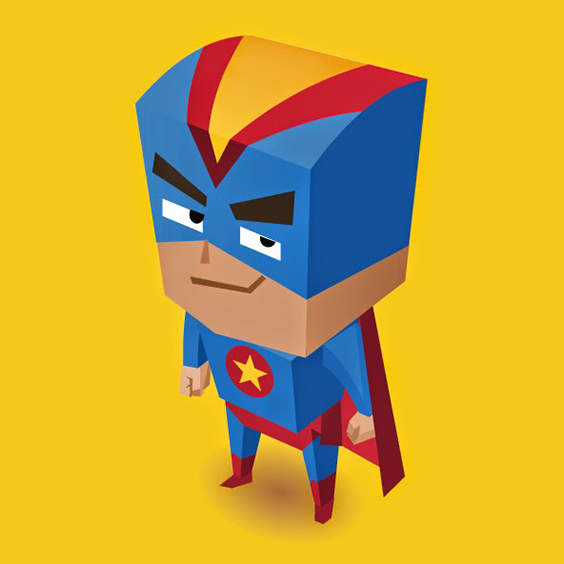 Free Vector Blue Superhero Illustration - Kostenloses vector #201991