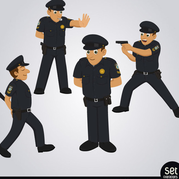 Free Vector Policeman Character Set - Free vector #202441