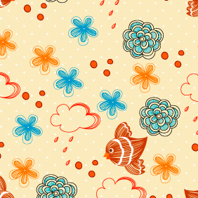 Free Vector Seamless Floral Pattern - Kostenloses vector #202991