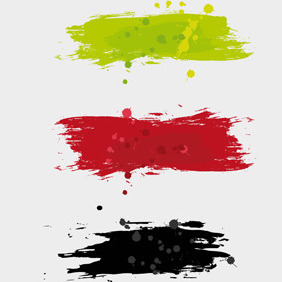 Free Vector Of The Day #84: Paint Brush Strokes - vector #204011 gratis