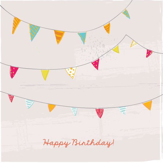 Birthday Bunting Card - Kostenloses vector #206921