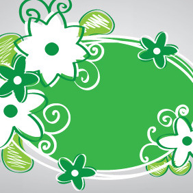 Handly Green Banner With Flowers - Kostenloses vector #207121