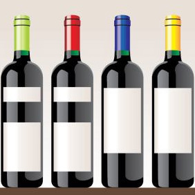 Wine Bottle Vectors - Free vector #207301