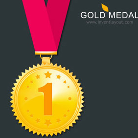 Gold Medal - vector gratuit #208161 