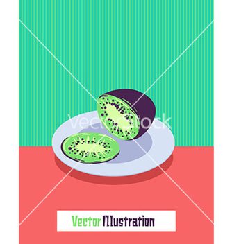 Free with kiwi sliced on a plate vector - Free vector #209821