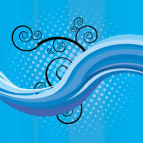 Blue Waves Free Abstract Background Art - бесплатный vector #209921